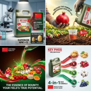 Key Phos phosphorous acid fertilizer Pakistan 4-in-1 NPK+S formula with 60% phosphorous acid potassium nitrogen sulphur certified quality