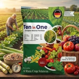 Ten in One fertilizer in Pakistan – Al Raza Crop Sciences Germany-made 10 KG complete balance fertilizer with N 24% and 10 chelated nutrients